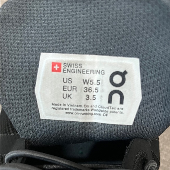 On Running Cloud women’s Athletic Shoes - Black with White Sole - Picture 6 of 10